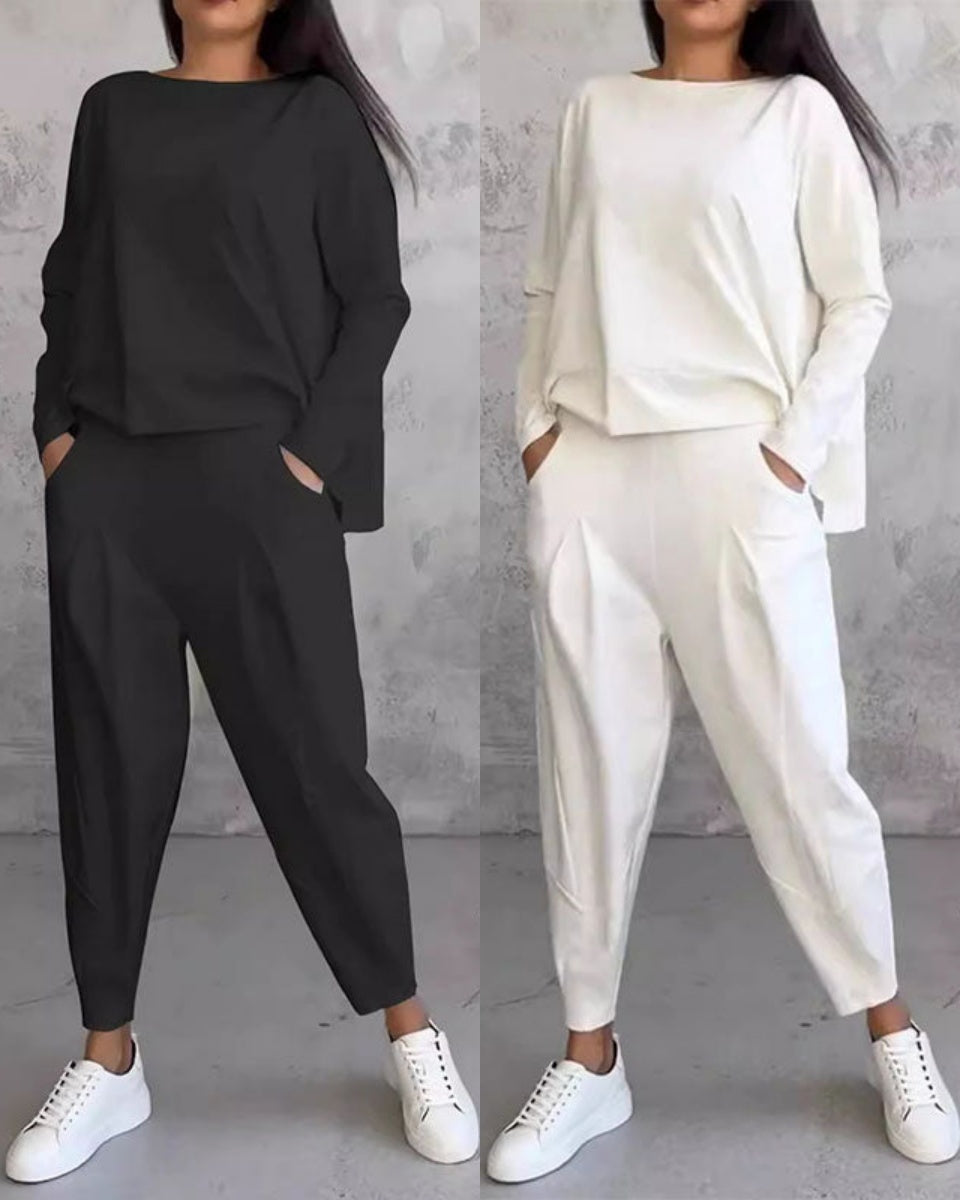 💖 Nowy prosty bawełniany komplet na wiosnę i jesień 2025