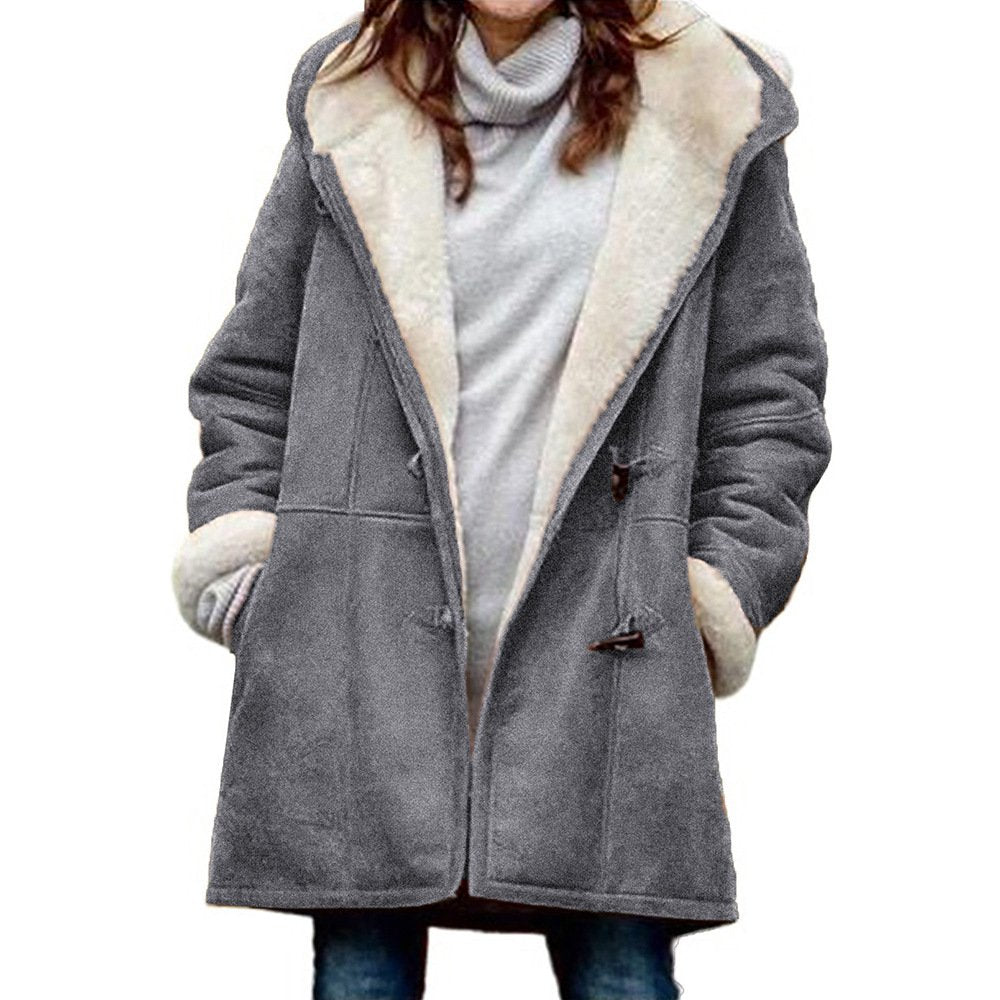 🐏🥼💖2026 Abrigo de mujer elegante y cálido de ante con forro polar, S-5XL, abrigo de invierno/para el día a día