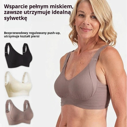 😍【Zestaw 4 szt.】Bezszwowy biustonosz bez fiszbin dla kobiet ❤️【40–95 kg】- 4199856