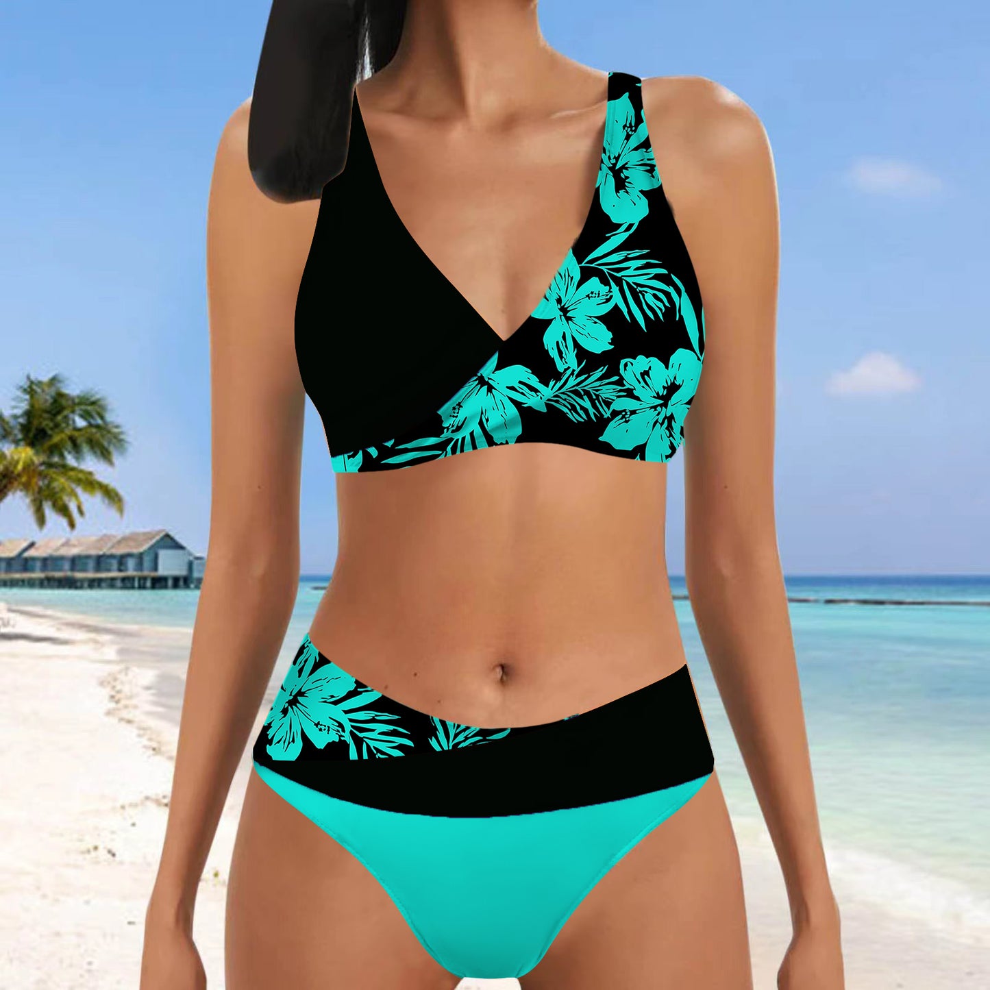 👙【S~5XL】2023 nuevo traje de baño de bikini de dos piezas para mujer