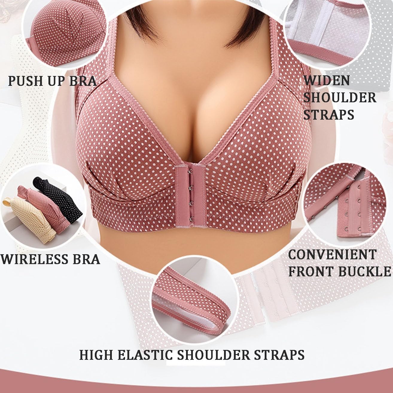 💟【Paquete de 3】【36-46】Sujetador push-up sin costuras de alta calidad, moderno y sexy