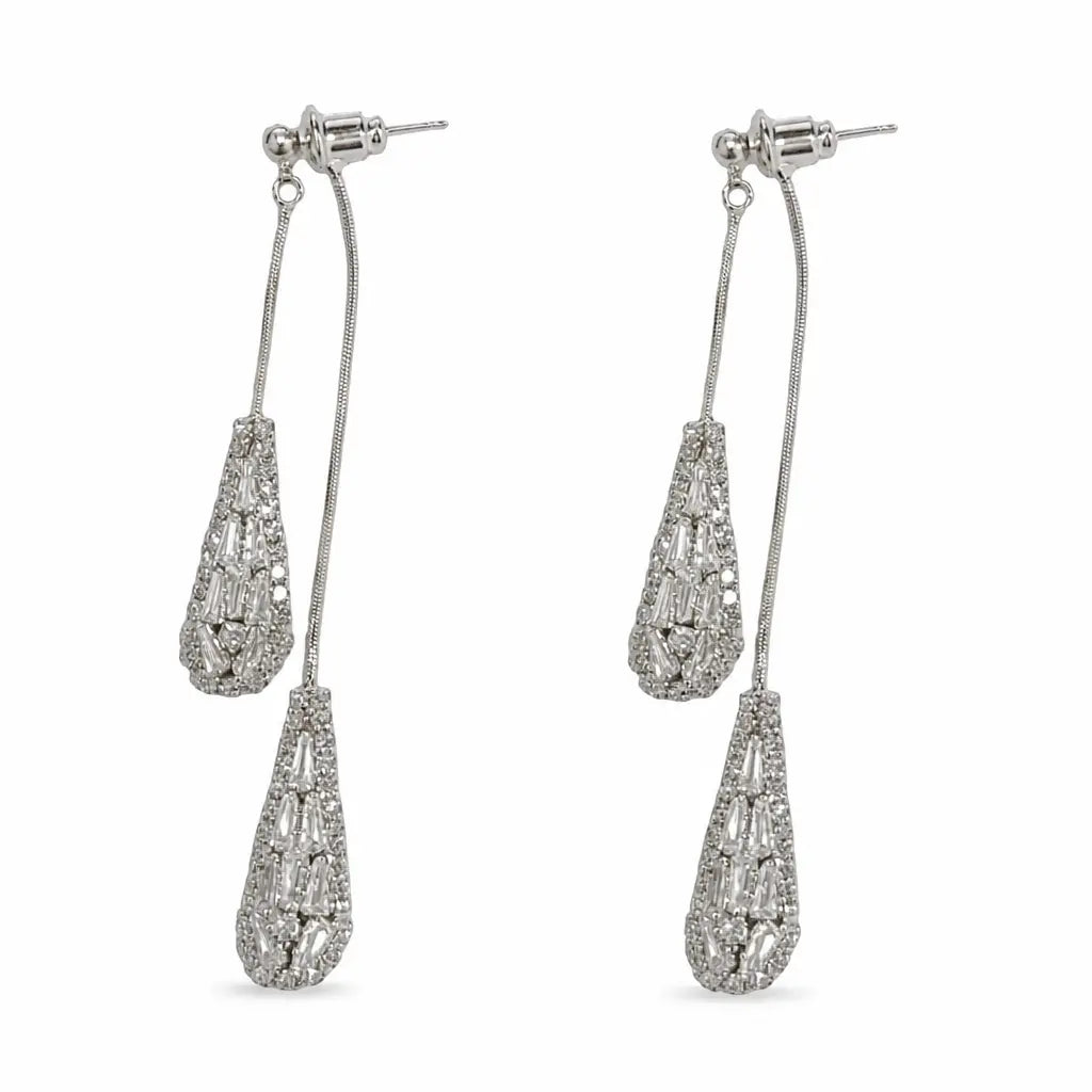 📢📢¡¡50% de descuento!! ⏰Pendientes de borla con circonita en forma de gota para mujer (diseño versátil)✨Elegantes pendientes colgantes chapados en oro