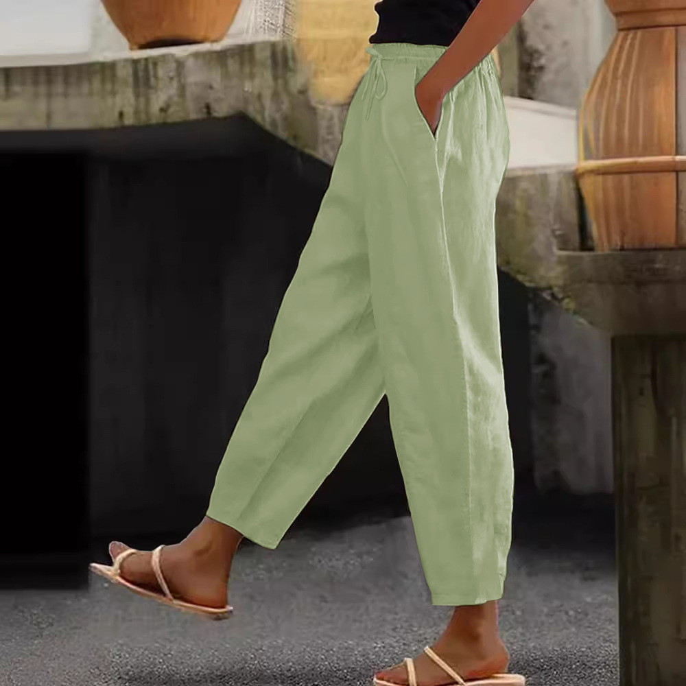 😍💕48% de descuento💕【40-120 kg】Pantalones casuales para mujer de algodón y lino ✅️Pago contra entrega ✅️2 artículos con un 70% de descuento
