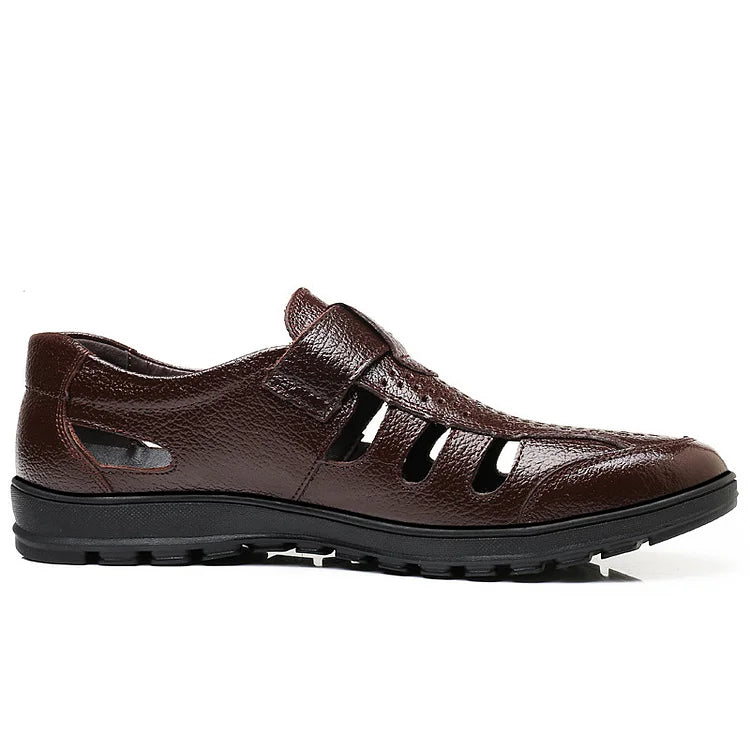 👞【39-44】Ανδρικά καλοκαιρινά σανδάλια από γνήσιο δέρμα, που αναπνέουν【50%OFF】