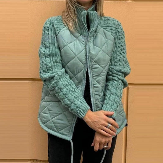 🔥【S-3XL】Dámská patchworková pletená bunda