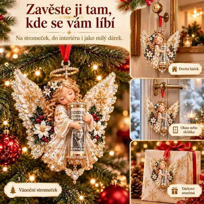 🎁Cena za 10dílnou sadu je 880 českých korun✨Vánoční ozdoba na držák peněz s andělem