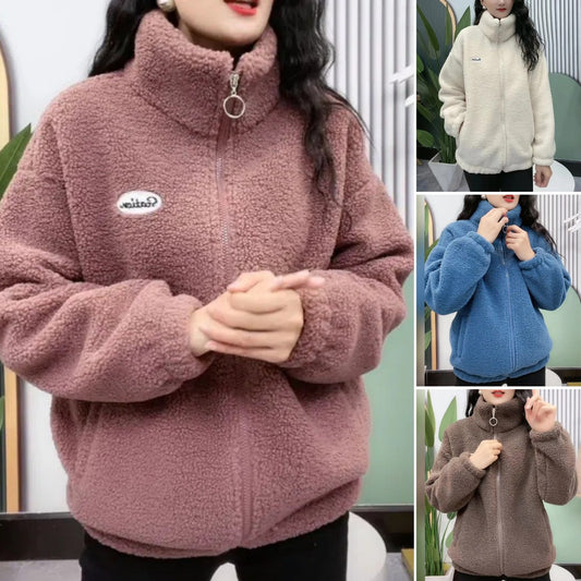 【M-4XL】Zimní fleecová bunda, bavlněná bunda, zesílená bavlněná bunda z jehněčí vlny, teplá bunda-4113334