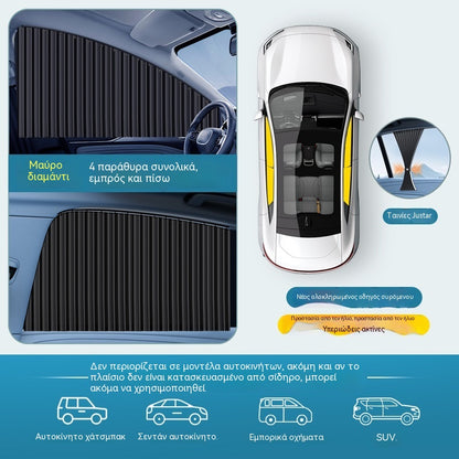 📍 Protector Solar para Ventanilla de Coche – con Riel Deslizante y Aislamiento Térmico