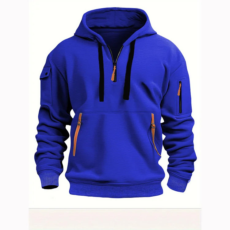 🔥💥【S-5XL】 Pánská mikina na zip s mnoha kapsami-4112485