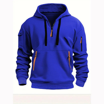 🔥💥【S-5XL】 Pánská mikina na zip s mnoha kapsami-4112485