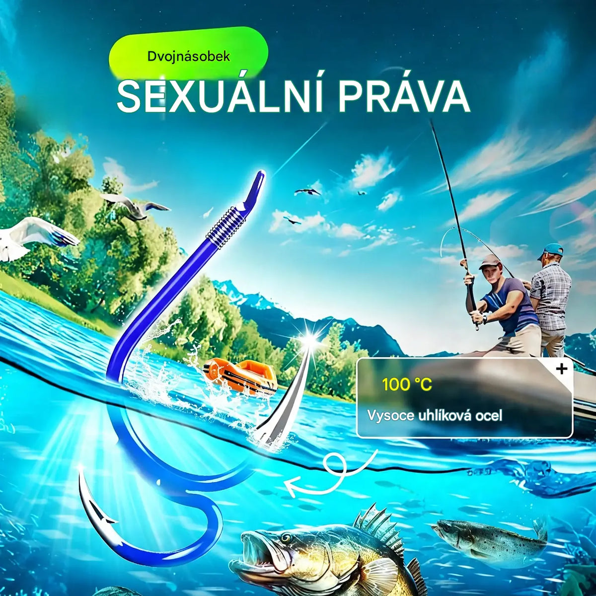 🔥✅ 20 kusů za 530 Kč ❤️‍🔥 (20 ks) Ultra ostré klasické dvojité rybářské háčky
