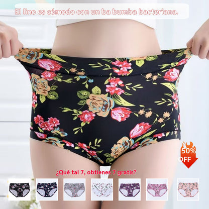 🔥7 piezas 31 euros💕【50-140KG】Ropa interior antibacteriana cómoda de algodón puro, nuevo estilo estampado