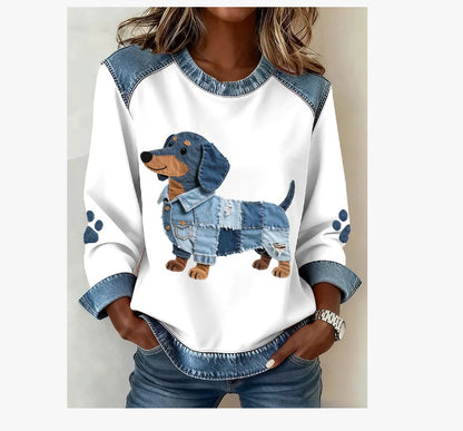 🔥【S-5XL】2026 Nowa mikina dżinsowa z kapturem w stylu patchworku z roku-4177531