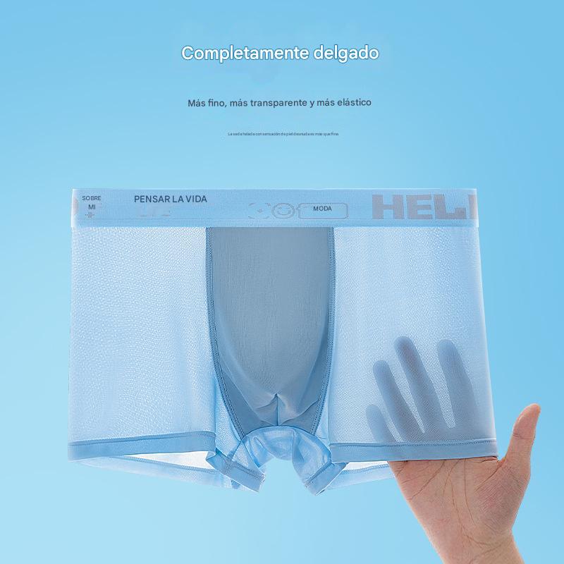 🧊【Compra 3 y llévate 3 gratis: 6 piezas en total】Calzoncillos bóxer de seda helada transpirables y finos para hombre, superventas del verano