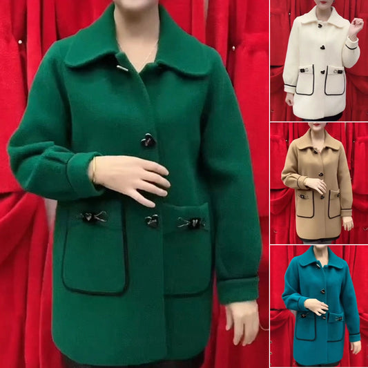 ☃️Nowy wełniany płaszcz jesienno-zimowy duży rozmiar