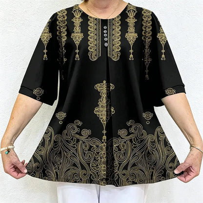 👚【50% OFF】Tricou lejer din bumbac imprimat pentru vară
