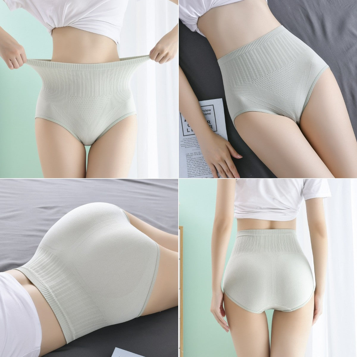 Último día con 50 % de descuento:【7 piezas 】 bragas antibacterianas impermeables de cintura alta