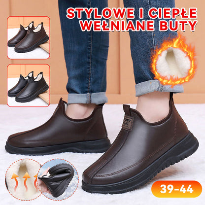 ❄️ Buty Bawełniane Męskie Na Zimę | Z Włókniną, Ocieplające, Miękkie Podłoże, Antypoślizgowe | Dla Starszych Panów, Swobodne Buty Dla Ojca - 4191464