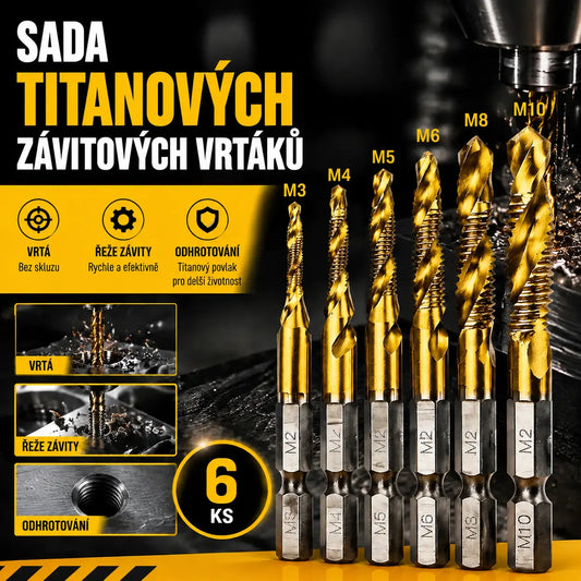 🔥【Kupte 6 kusů a získejte 6 zdarma (12 kusů)】🧰🔩 Sada víceúčelových vrtáků, Titanový povlak pro delší životnost.