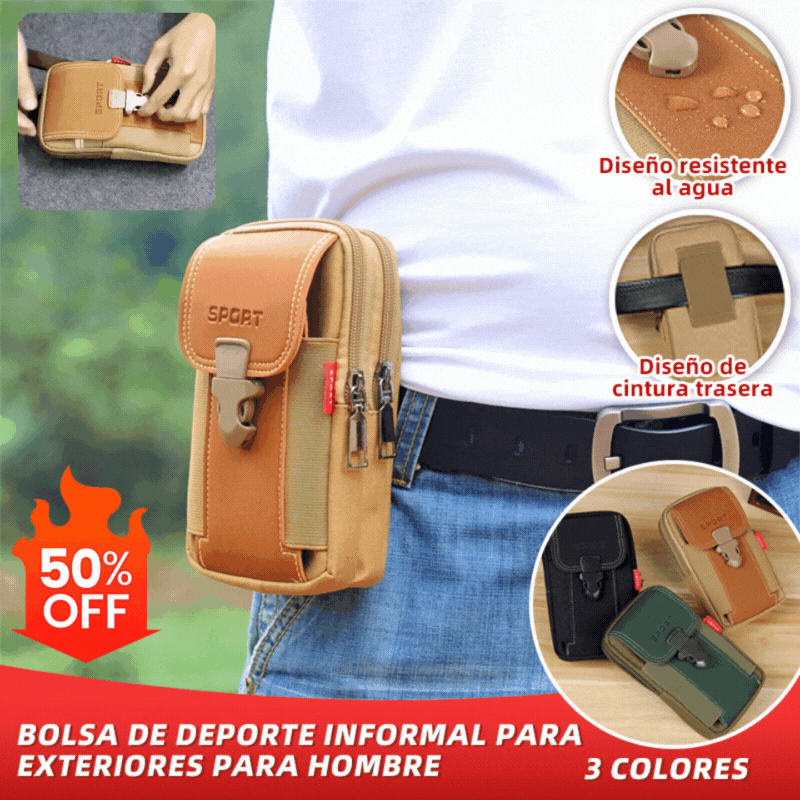 🔥 Bolsa casual de hombre para exteriores, bolsa de deporte para teléfono móvil