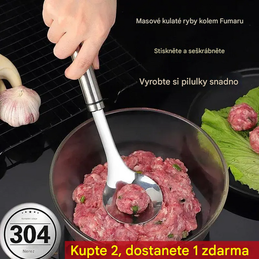 【3 kusy】🤤 Lžíce na masové kuličky z nerezové oceli 304 – snadná příprava masových, krevetových a dalších druhů kuliček!