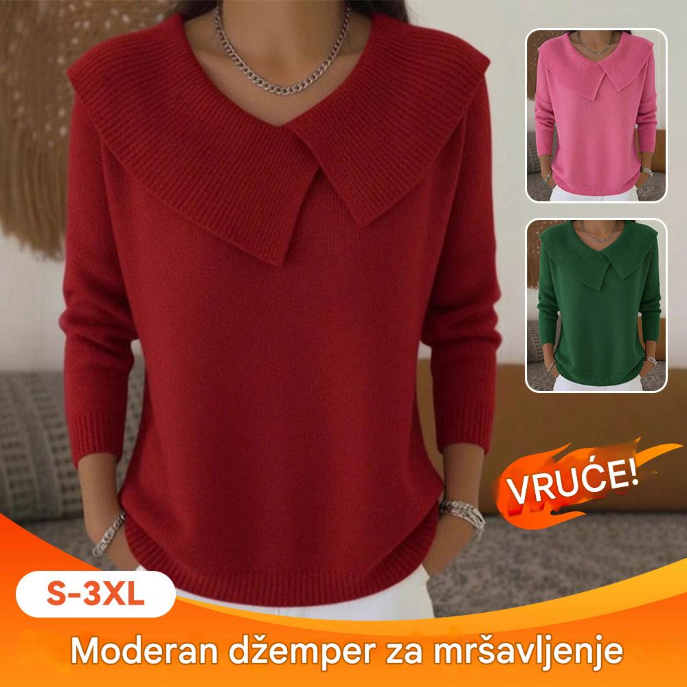 🧶 Damen pulover s kragenom 2025, slobodan, stilan, smanšujući, univerzalni - 4189396