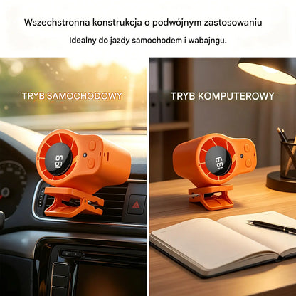 🌀 Wentylator bezobsługowy z wyświetlaczem LED, wbudowanym klipsem i 199 poziomami regulacji