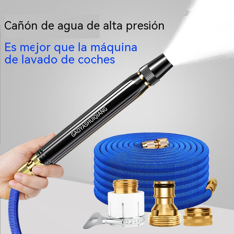 🔥🚗【Set de 2 piezas】Pistola de agua a alta presión para el hogar + manguera telescópica metálica de 7,5 m por solo 34 euros