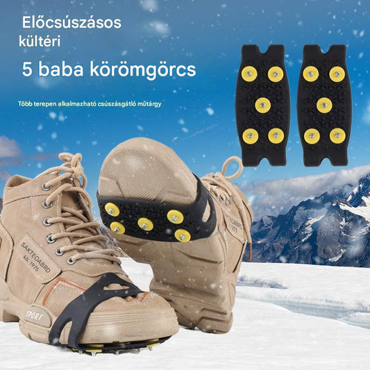 👴🚶🏔️❄️【50% kedvezmény】Láthatatlan ötfogú csúszásgátló hágóvas, kültéri hágóvas, alkalmas hóban túrázáshoz, hegymászáshoz, sziklamászáshoz és téli jégfelületekhez, idősek számára kötelező darab. - 4204038