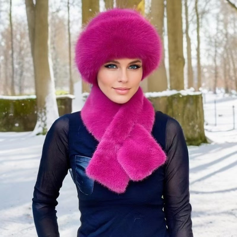 🔥🧣🎩 【Bestseller! 】❄️Novinka 2025: Dámská zateplená, teplá a větruodolná 🧣🎩 [módní zimní šála + plyšová čepice]