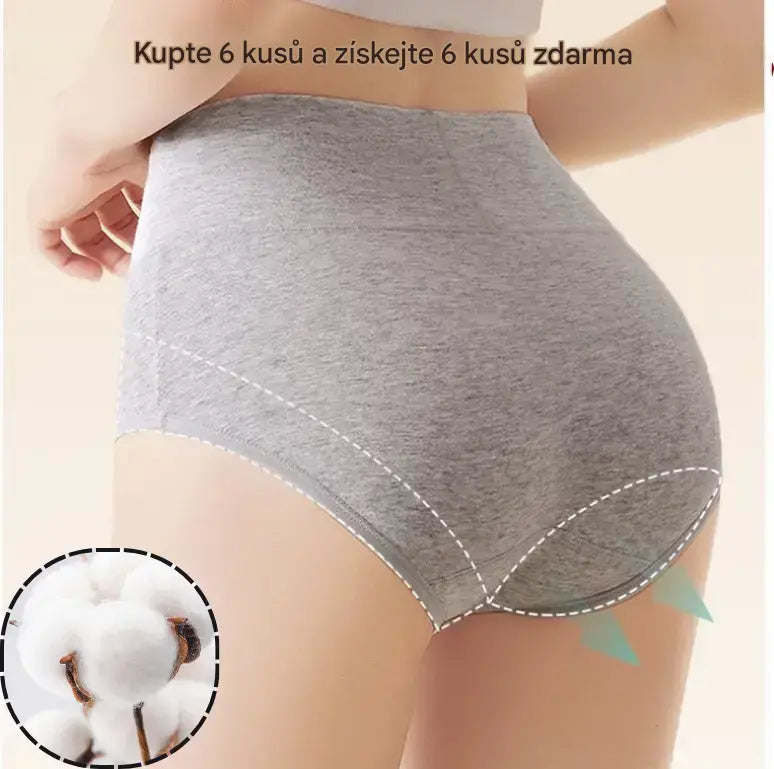 💖Poslední den, sleva 50 % – 【6dílná sada】Kalhotky s vysokým pasem a zvedajícím efektem ze špičkové bavlny✨️ (45–105 kg)