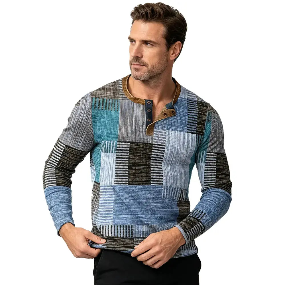 【Podzimní novinka – SLEVA 50 %】Pánské polo tričko s dlouhým rukávem a potiskem – Velikosti S–4XL