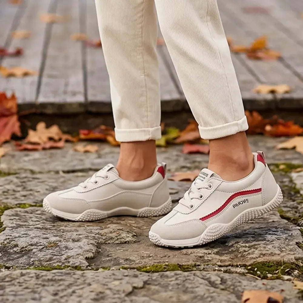 【35–40】👟Dámské sportovní boty v německém stylu s kulatou špičkou – lehké, prodyšné, ploché, boty na každodenní nošení – klasický bílý design