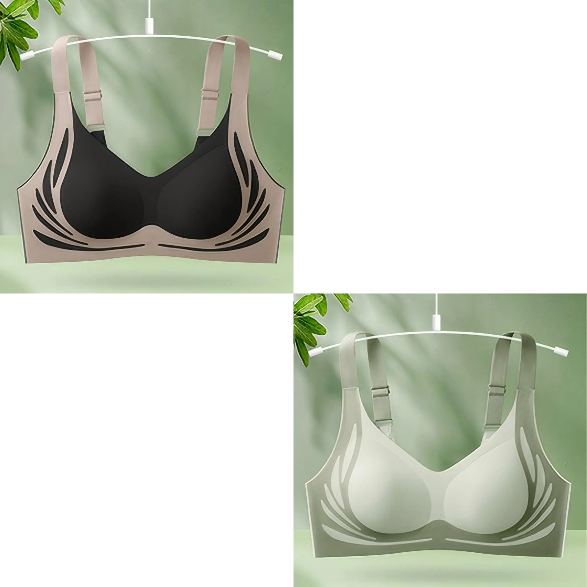 【30%OFF】😍【Paquete de 2】Sujetador de una pieza sin aros para mujer ❤️【40-85KG】