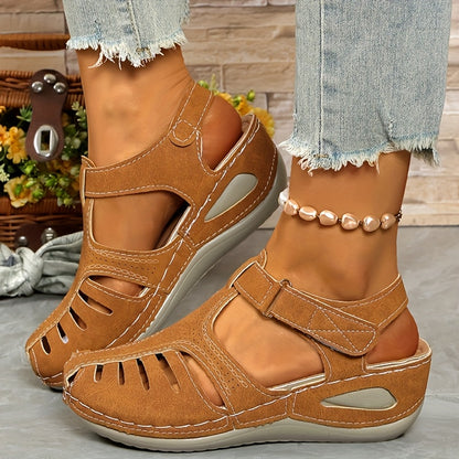 🔥【34-44】Dámské ležérní sandály na klínku, prodyšné a pohodlné