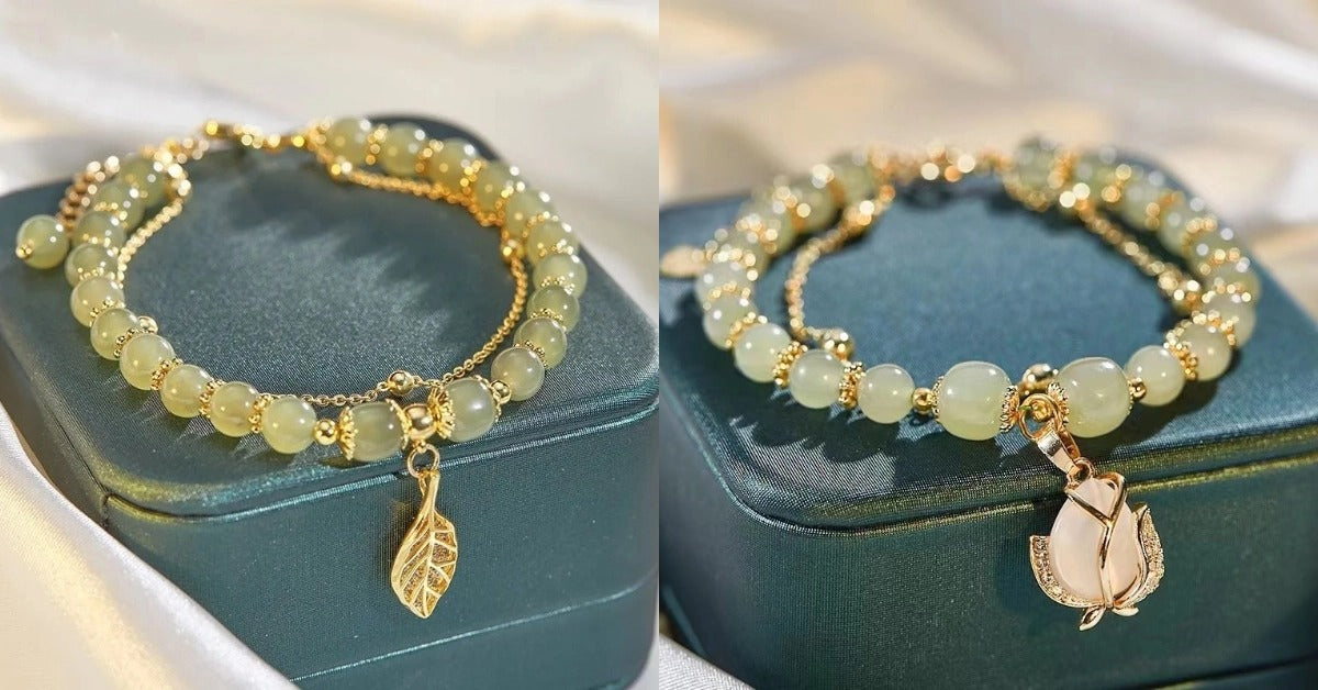 ✨【Kupte jeden a jeden dostanete zdarma】 Nový náramek Hetian Jade ze 14K zlata