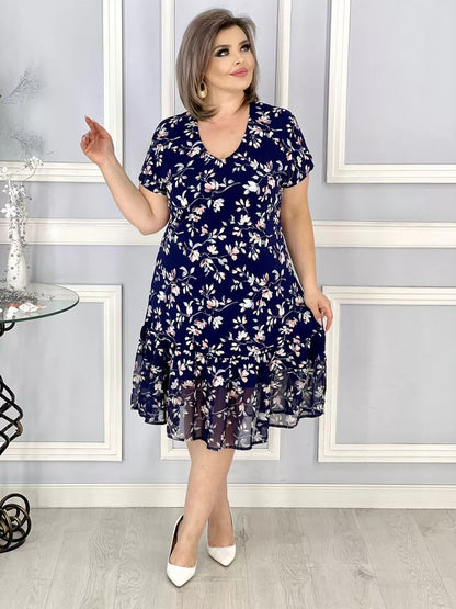 【S-5XL】👗Nowa modna i elegancka sukienka w kwiatowy print_3590825