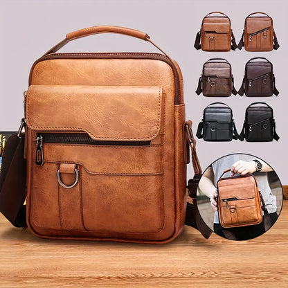 🏆【Versión de piel auténtica de primera calidad】Bolso de hombro vintage informal de gran capacidad para hombre