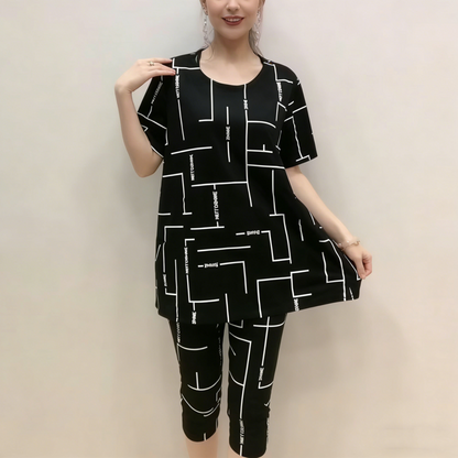 【30% DE DESCUENTO】【Top + Pantalón】🔥Compra 1 y llévate 1 gratis🔥Traje de manga corta para mujer, nuevo estilo 2026, informal, para mujeres de mediana edad y mayores