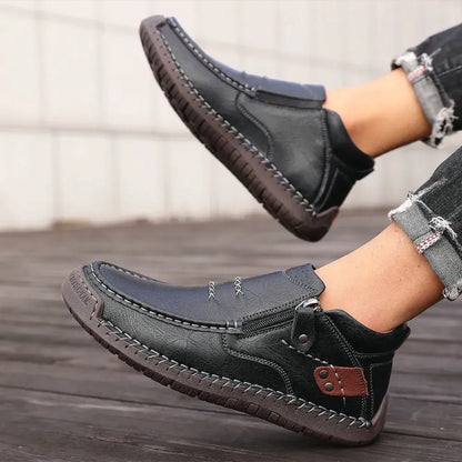 【38-48】Mocasines de conducción para hombre hechos a mano en piel – Puntera ancha, soporte para el arco
