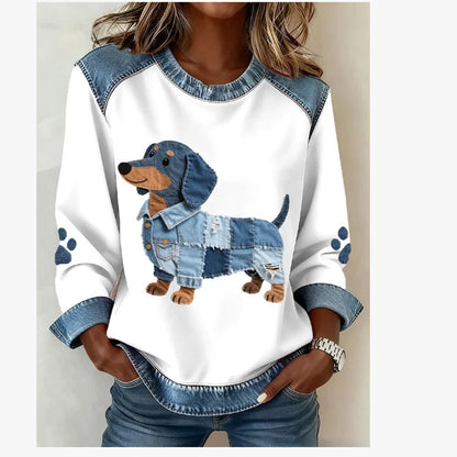 🔥【S-5XL】2026 Nowa mikina dżinsowa z kapturem w stylu patchworku z roku-4177531