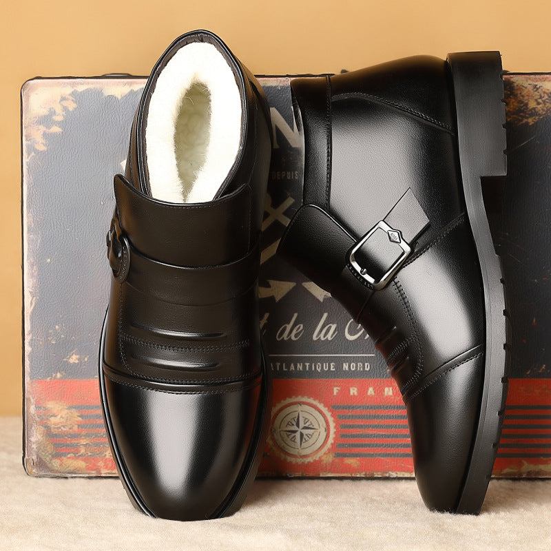 【50% OFF】【39-44】Męskie buty skórzane na zimę z grubą i ciepłą podeszwą - 4189827