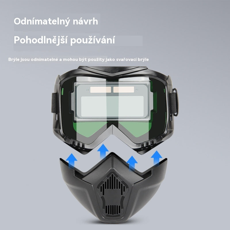 🔥😎Plně automatická svářečská kukla s ochrannou maskou pro svářeče s výměnou světla