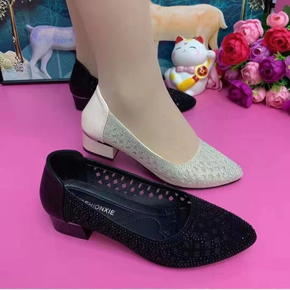 😍😍【35-41】 Žhavé prodyšné sandály s diamantovou síťovinou pro ženy