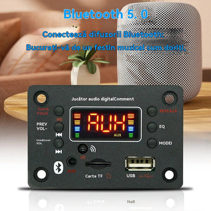 🎵 Bluetooth reproduktor, zesilovač a DAC s bezdrátovým dálkovým ovládáním, USB připojením a nahráváním 🎙️