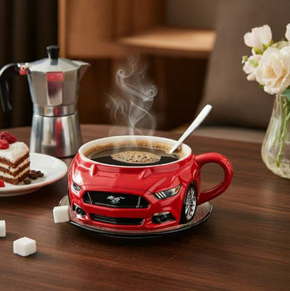 【Kupte 1, dostanete 1 zdarma】☕☕Keřový hrnek na kávu s motivem sportovního auta s jádrem z nerezové oceli 304, pryskyřice-4066452