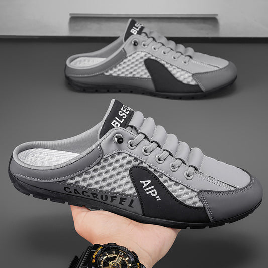 🔥【Velikosti 39-44】Pánské outdoorové síťované prolamované polopantofle, prodyšná pánská obuv