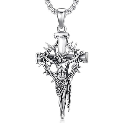🔥【¡50% de descuento!】Collar con colgante de cruz y halo de espinas