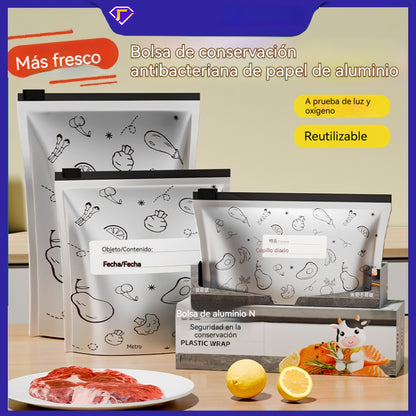 🍽️🏠【30 bolsas】Un total de 30 bolsas de papel de aluminio antibacterianas, súper fáciles de usar, para conservar la frescura.