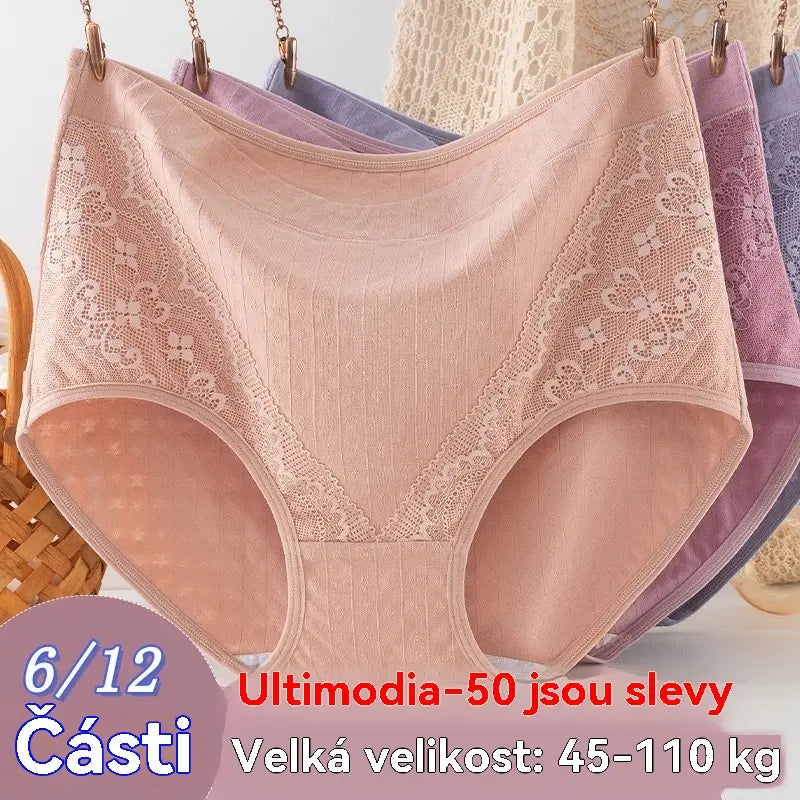 🔥🩲【6 kusů】Poslední den - sleva 50 % - Antibakteriální spodní prádlo s vysokým pasem a regulací bříška